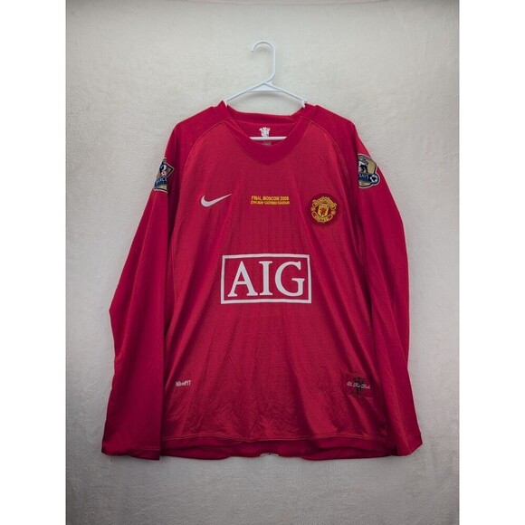 Cristiano Ronaldo #7 Manchester United NikeFIT Long Sleeve Jersey XL 2008 Final - Picture 1 of 15